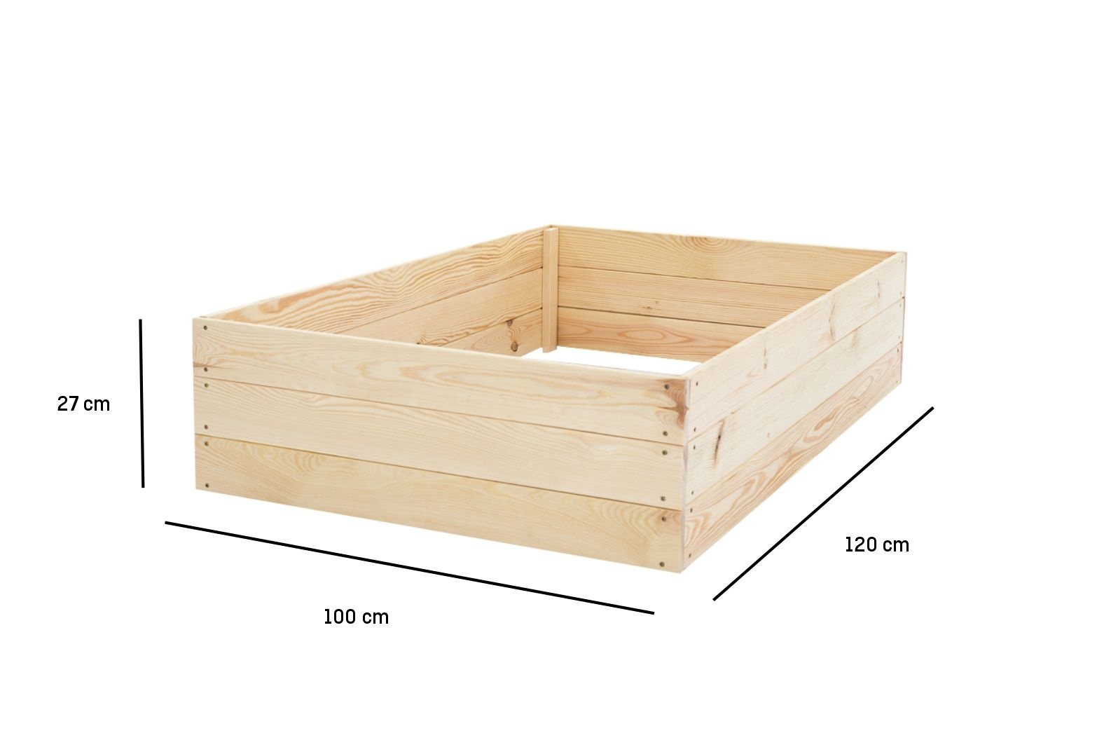 Moestuinbak - kweekbak - 120x100x27 cm - hout - met gronddoek