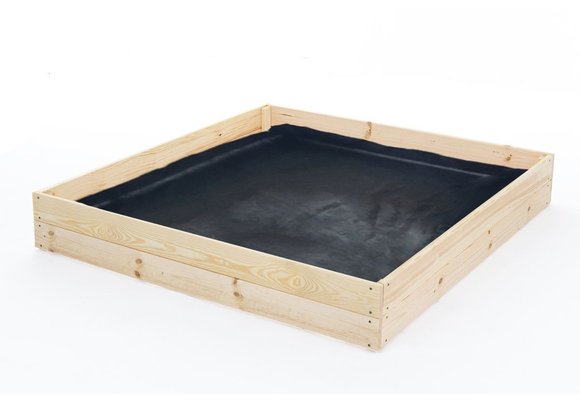 Moestuinbak - kweekbak - 120x100x18 cm - hout - met gronddoek