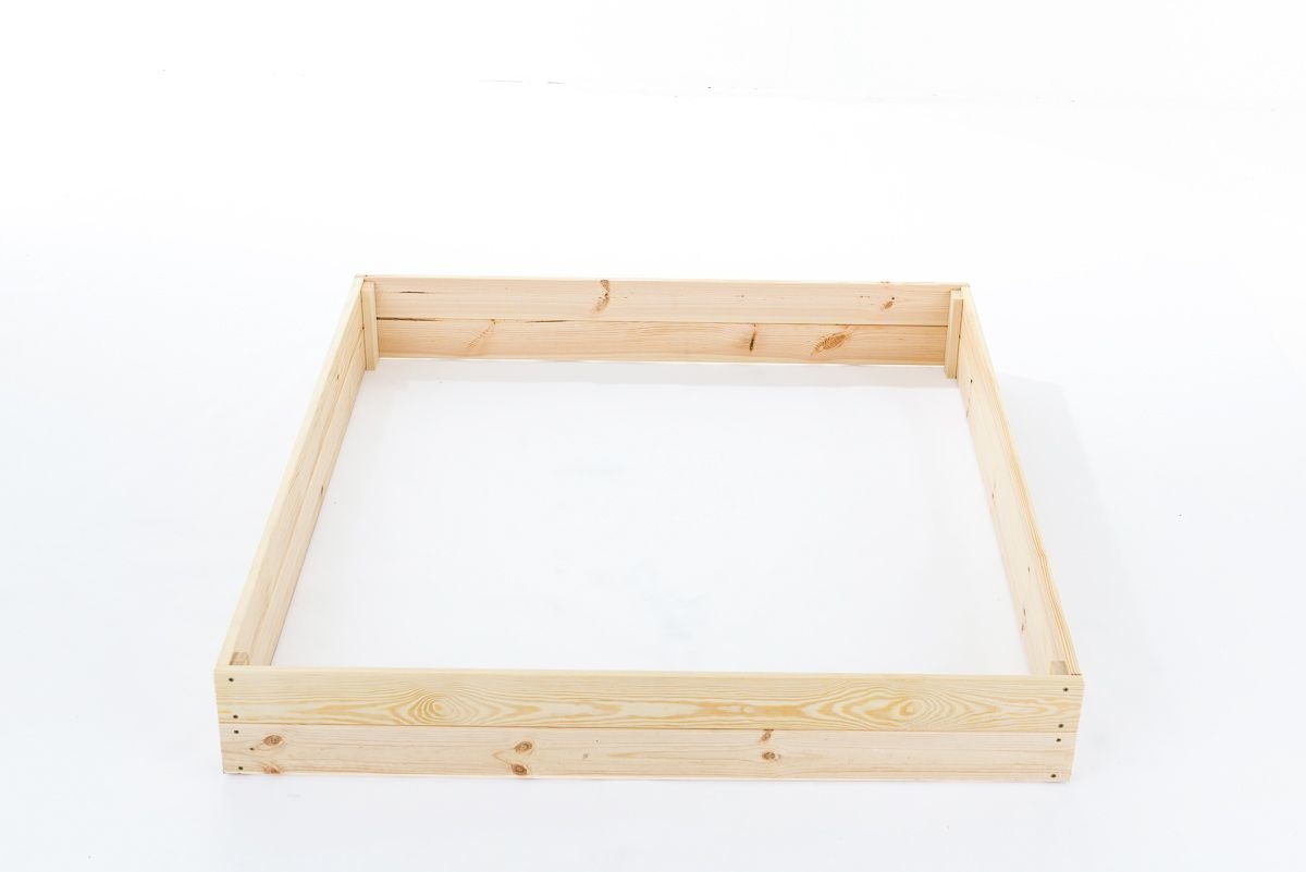 Moestuinbak - kweekbak - 120x100x18 cm - hout - met gronddoek