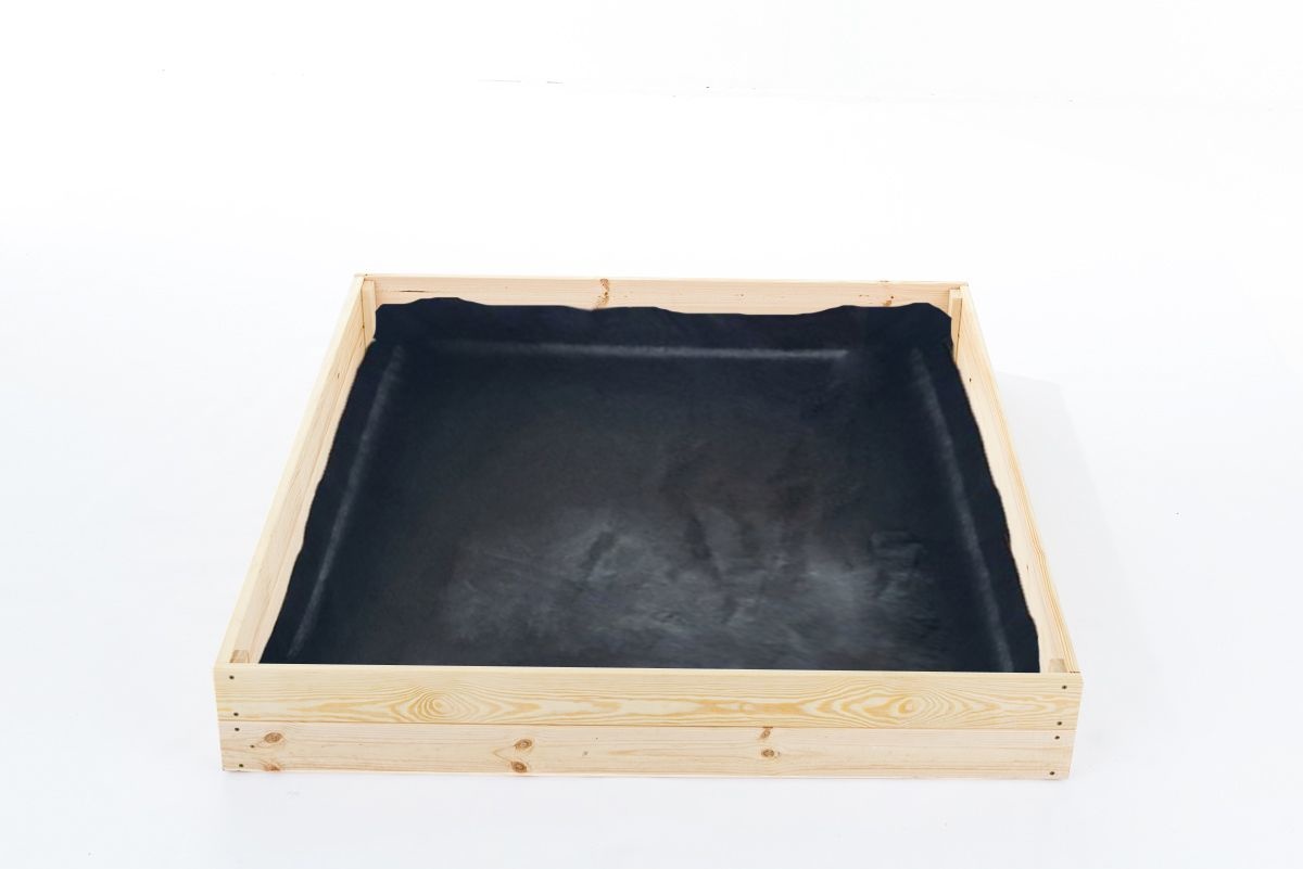 Moestuinbak - kweekbak - 120x100x18 cm - hout - met gronddoek