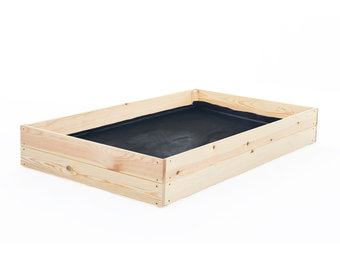 Moestuinbak - kweekbak - 120x80x18 cm - hout - met gronddoek