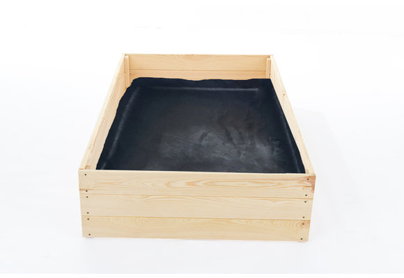 Moestuinbak - kweekbak - 120x80x27 cm - hout - met gronddoek