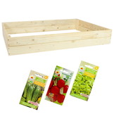 Moestuinbak 200x150x18cm - naaldhout - 3 groentezaden - gratis