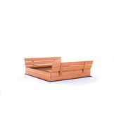 Zandbak - met deksel & bankjes - 140x140cm - geïmpregneerd hout