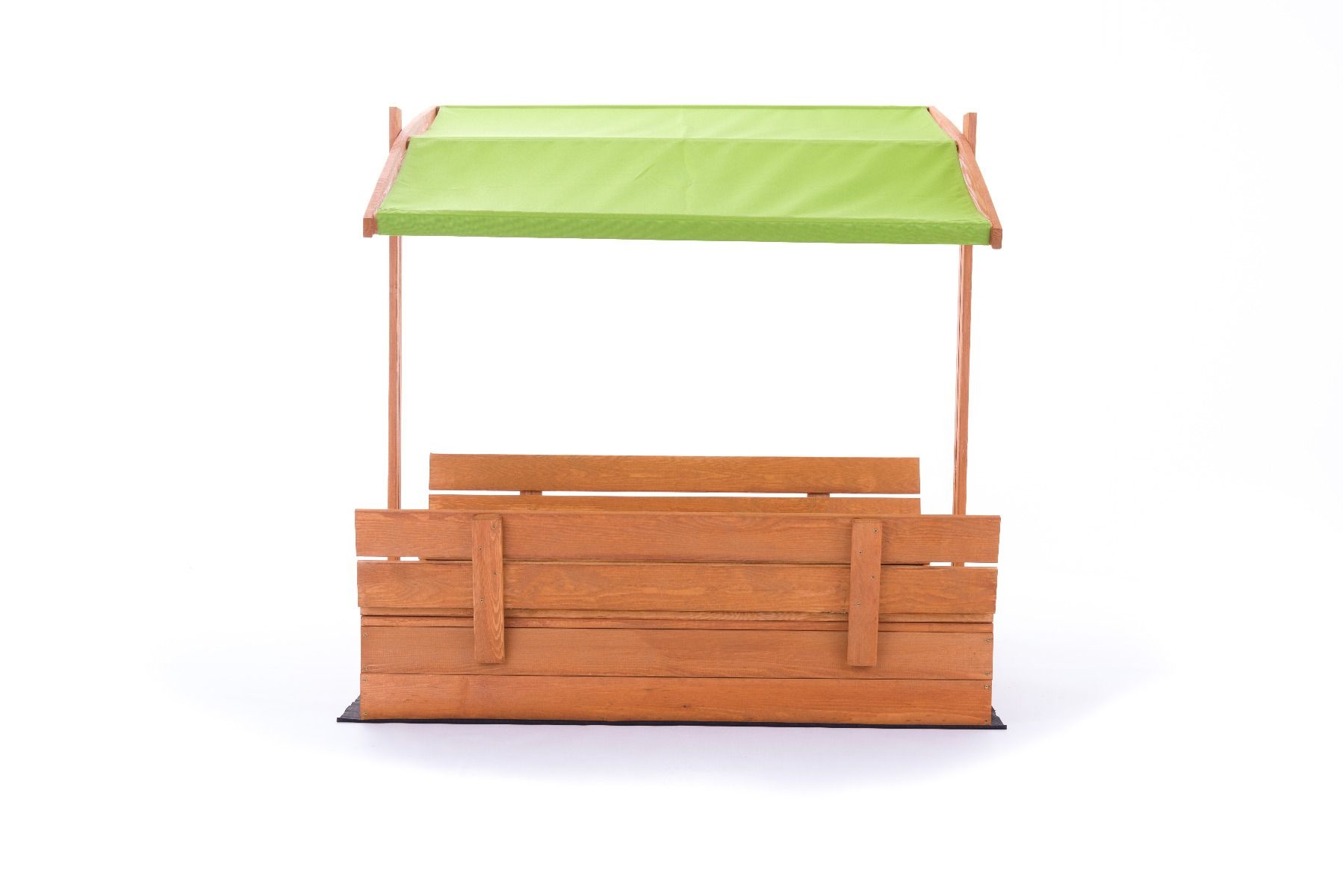 Zandbak - hout - met dak en bankjes - 140x140 cm - groen