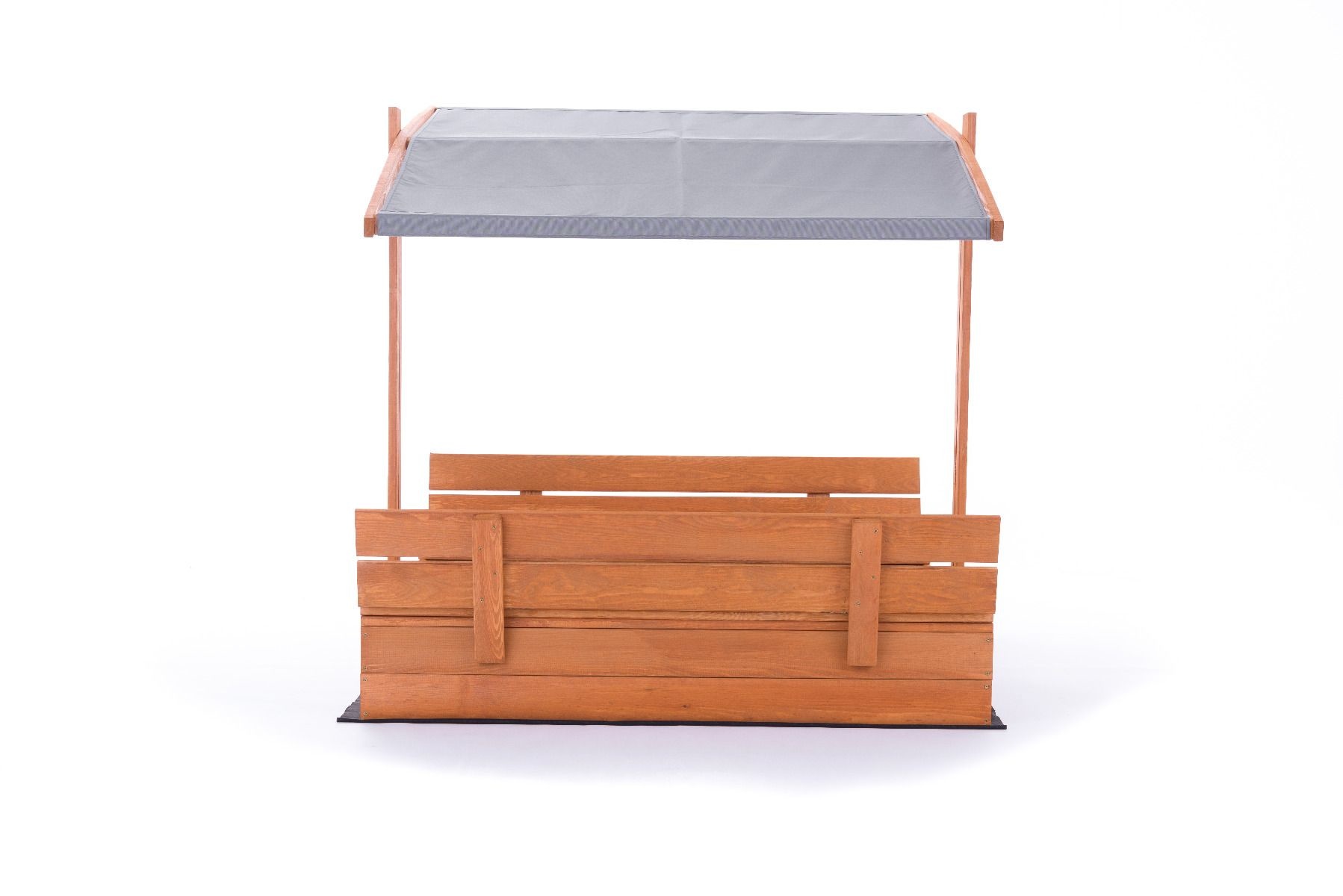 Zandbak - hout - met dak en bankjes - 140x140 cm - grijs
