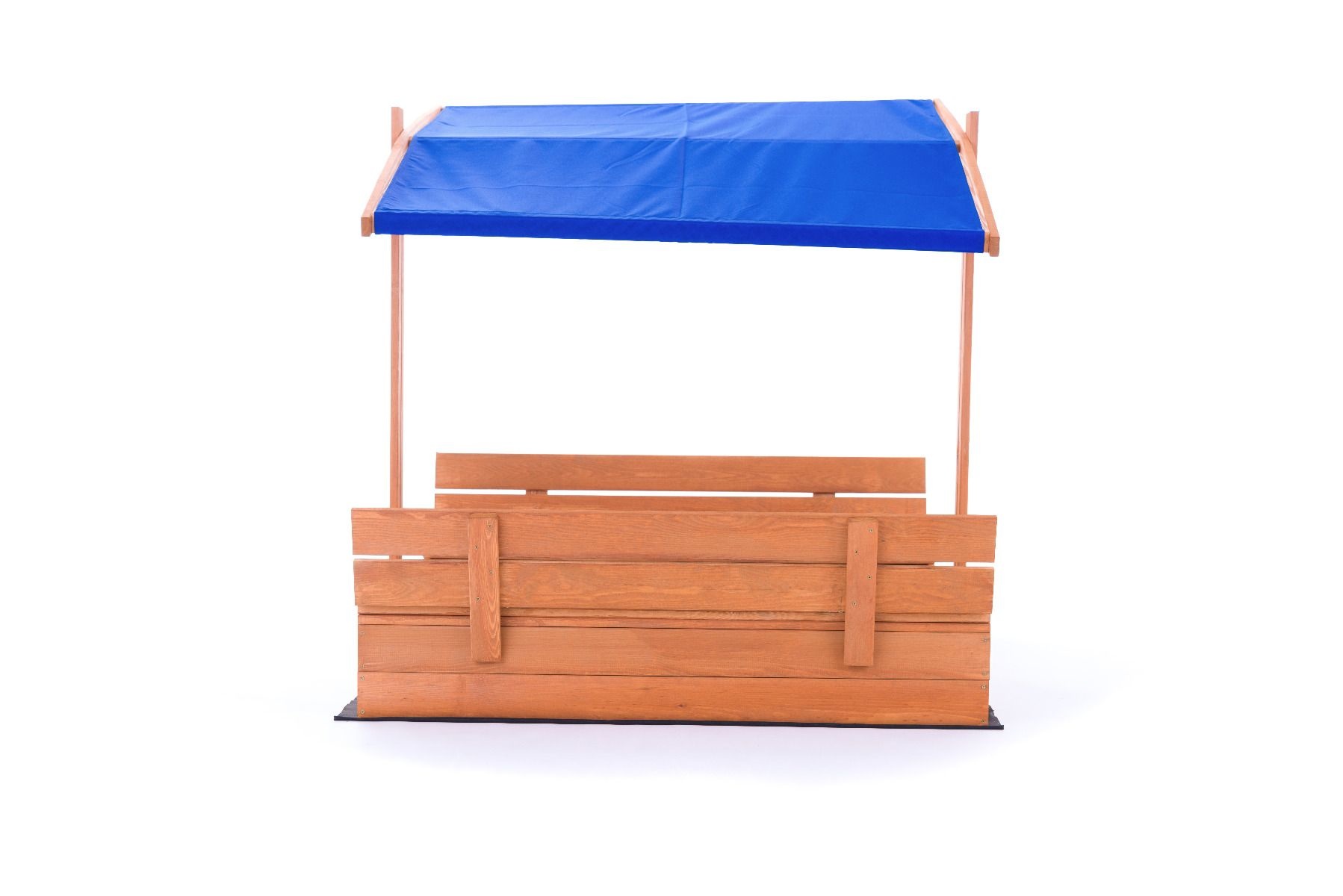 Zandbak - hout - met dak en bankjes - 140x140 cm - blauw