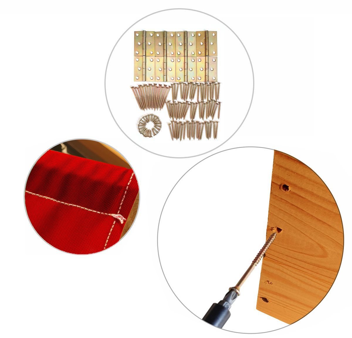 Zandbak - hout - met dak en bankjes - 140x140 cm - rood