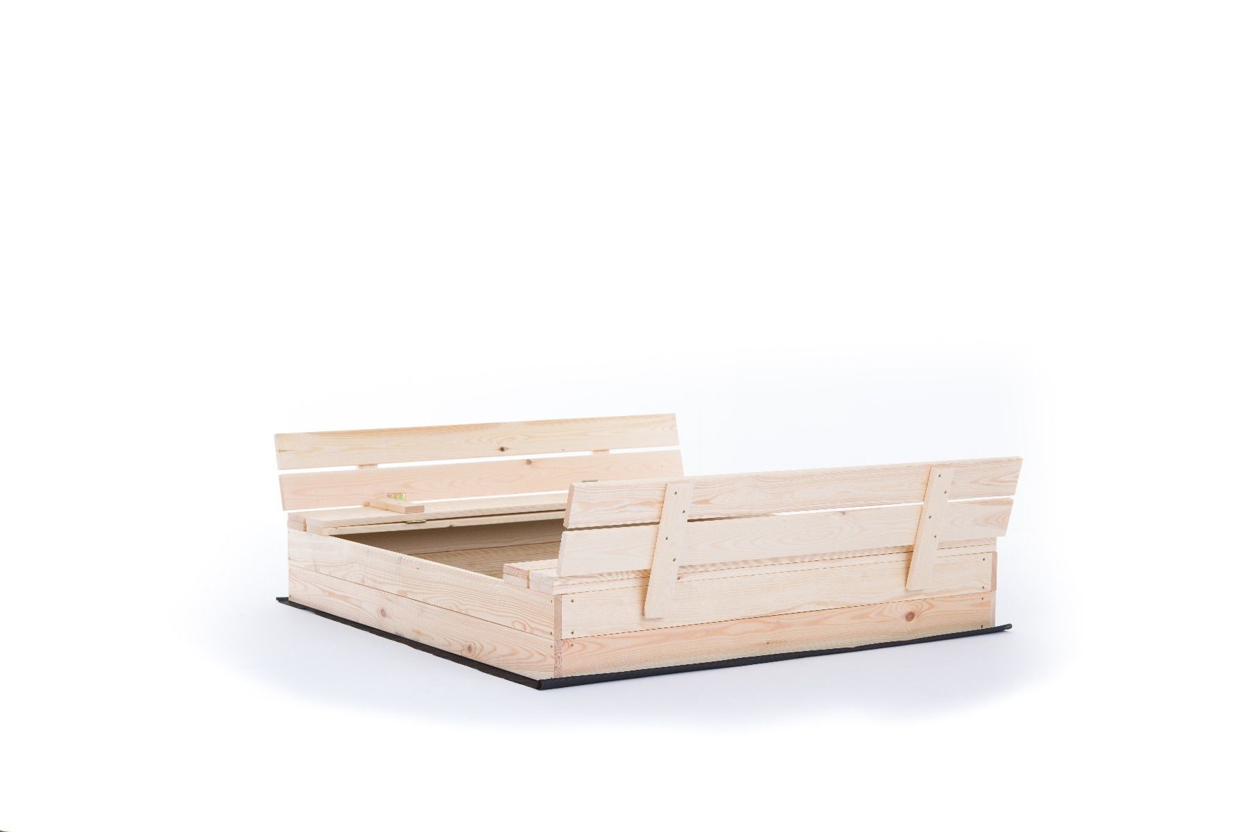 Zandbak - met deksel en bankjes - 140x140 cm - hout