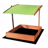 Zandbak - met deksel en dak - hout - 120x120 cm - groen