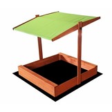 Zandbak - met deksel en dak - hout - 120x120 cm - groen