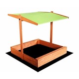 Zandbak - met deksel en dak - hout - 120x120 cm - groen