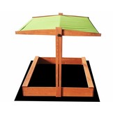 Zandbak - met deksel en dak - hout - 120x120 cm - groen