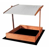 Zandbak - met deksel en dak - hout - 120x120 cm - grijs