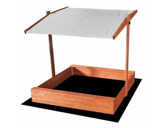 Zandbak - met deksel en dak - hout - 120x120 cm - grijs