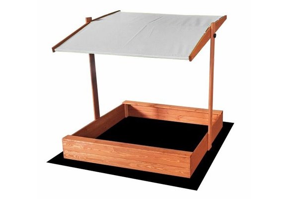 Zandbak - met deksel en dak - hout - 120x120 cm - grijs