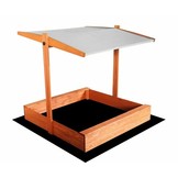 Zandbak - met deksel en dak - hout - 120x120 cm - grijs