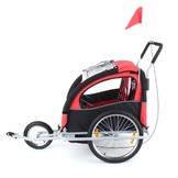 Fietskar kind - kinderaanhanger - 2-zits - rood zwart