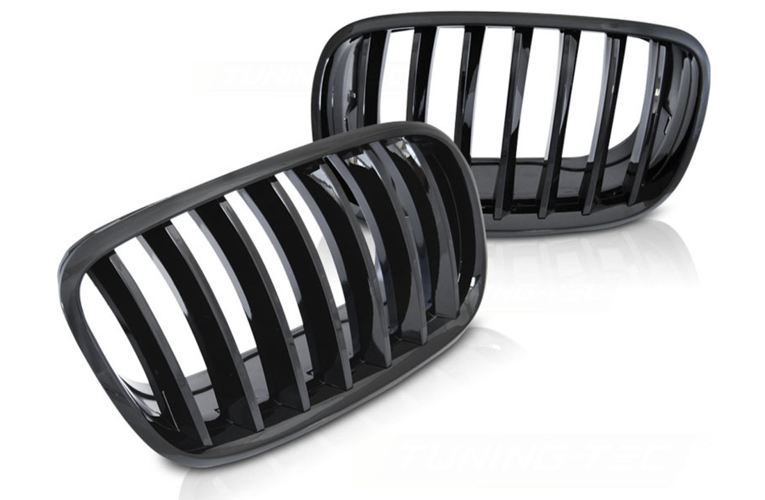 Grill BMW X5 E70 X6 E71 vanaf 2008 GLANZEND ZWART