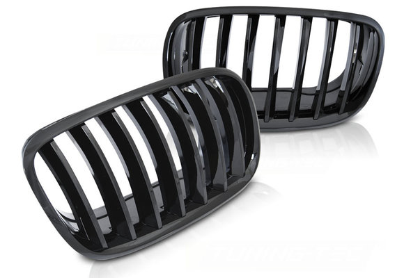 Grille voor - Bmw x5 e70/x6 e71 - zwart glans - 2008-