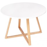 Salontafel - wit - mdf - bamboe - 60 cm - 5 kg