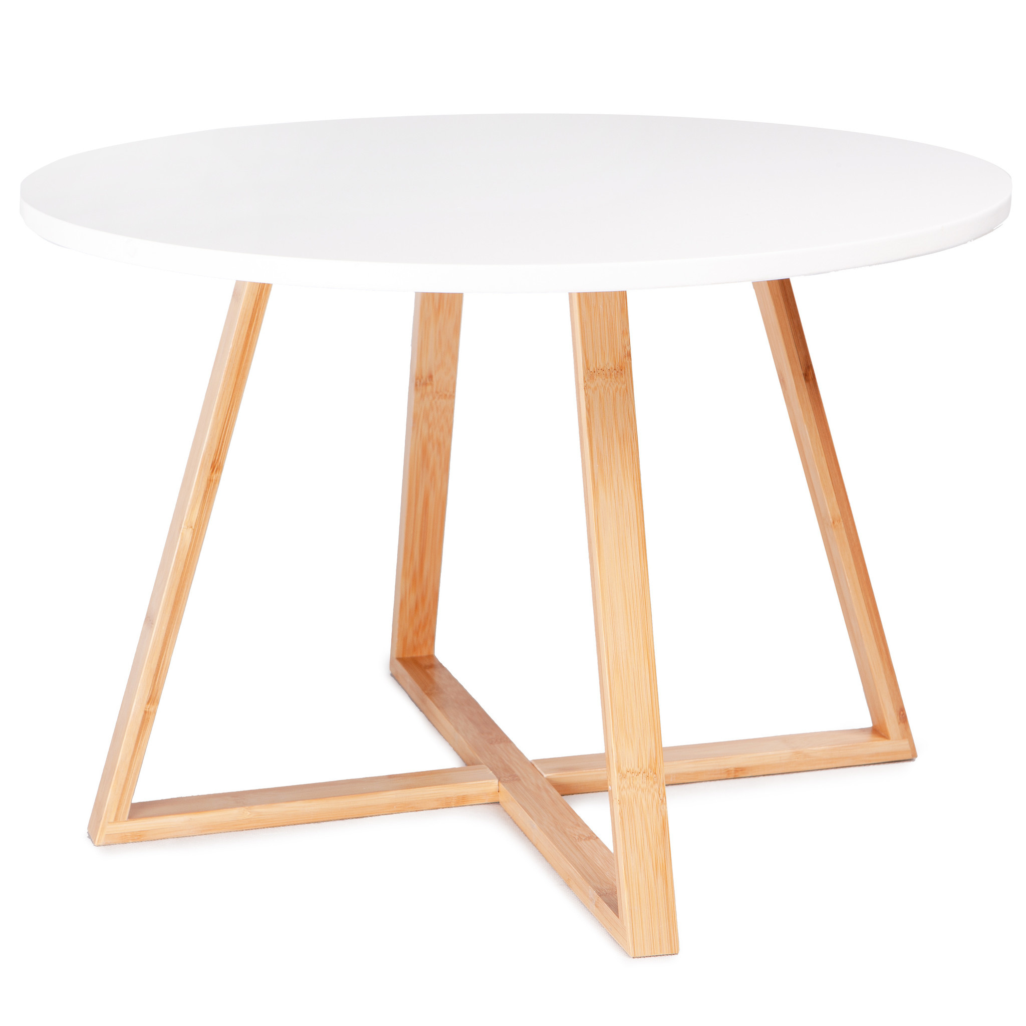 Salontafel - wit - mdf - bamboe - 60 cm - 5 kg
