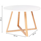 Salontafel - wit - mdf - bamboe - 60 cm - 5 kg