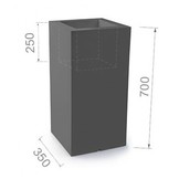 Verlichte bloempot - wit - 35x35x70cm - polyethyleen