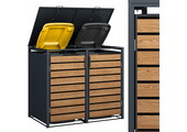 Container ombouw - 2 containers - 132x80x116cm - antraciet houtlook