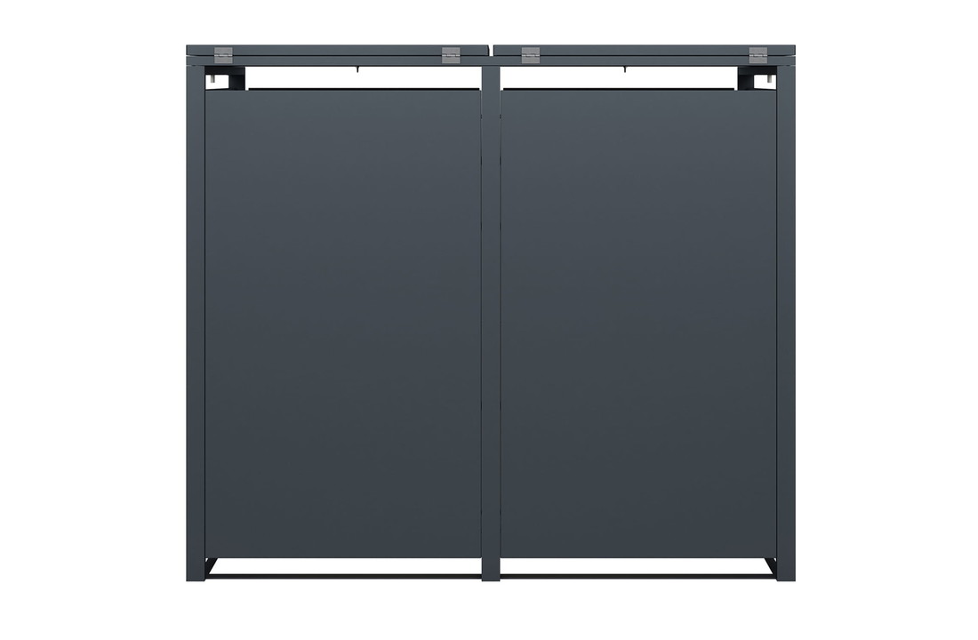 Container ombouw - 2 containers - 132x80x116cm - antraciet houtlook