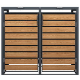 Container ombouw - 2 containers - 132x80x116cm - antraciet houtlook
