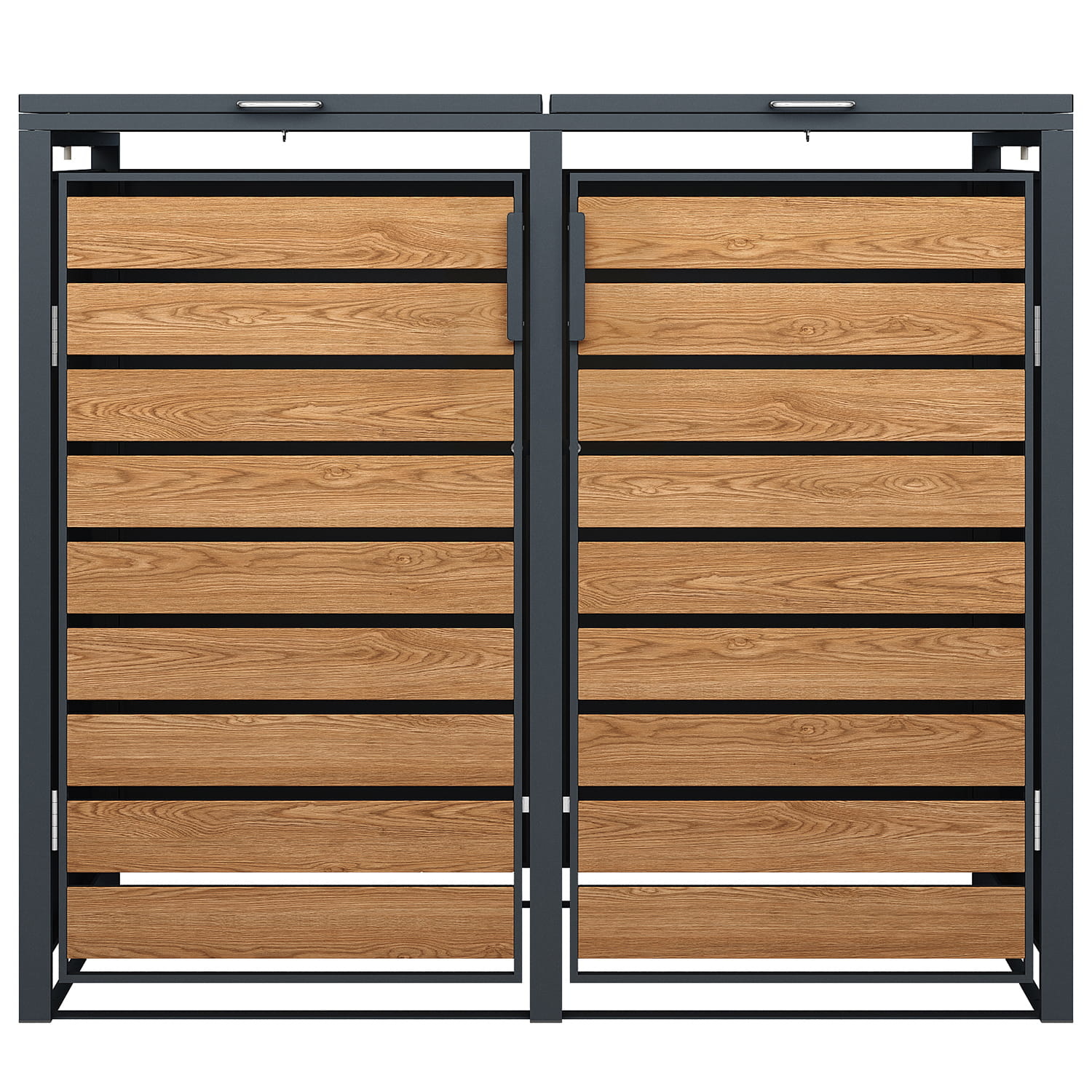 Container ombouw - 2 containers - 132x80x116cm - antraciet houtlook