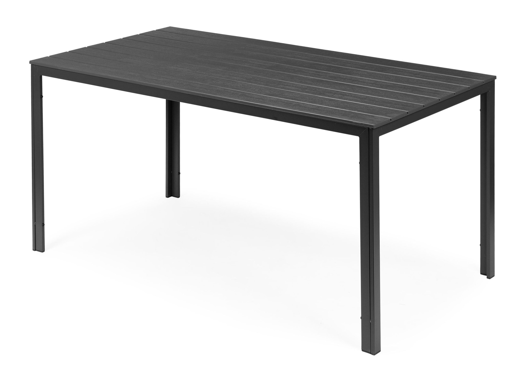 Tuintafel 6-persoons - polywood - grijs - 156x78 cm