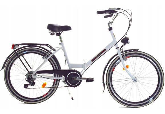 Vouwfiets - 24 inch - 6 versnellingen - wit, zwart