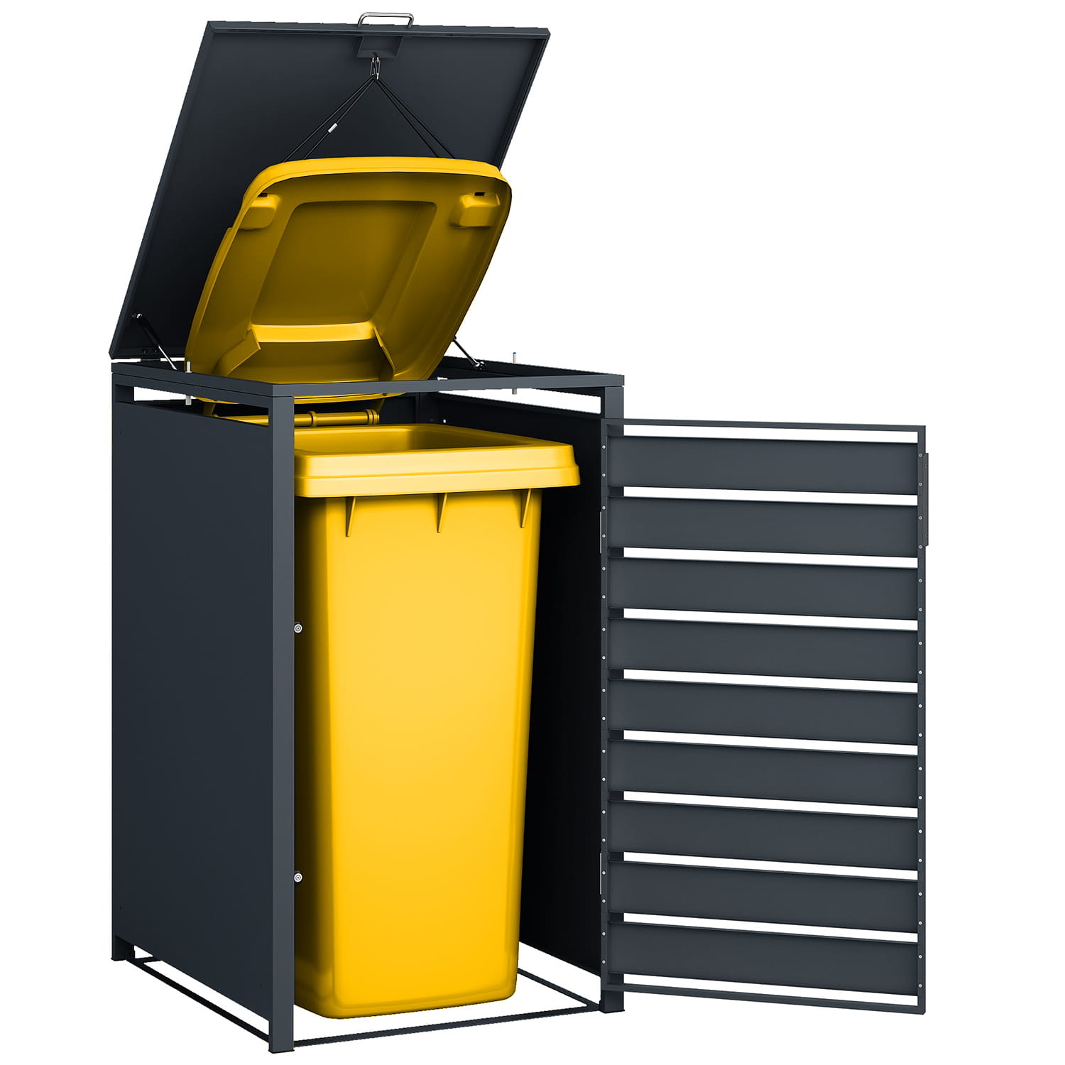 Container ombouw - 1 container - 68x80x116cm - antraciet houtlook