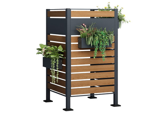 Kliko ombouw - 3 panelen - 91x91x150 cm - antraciet, houtlook