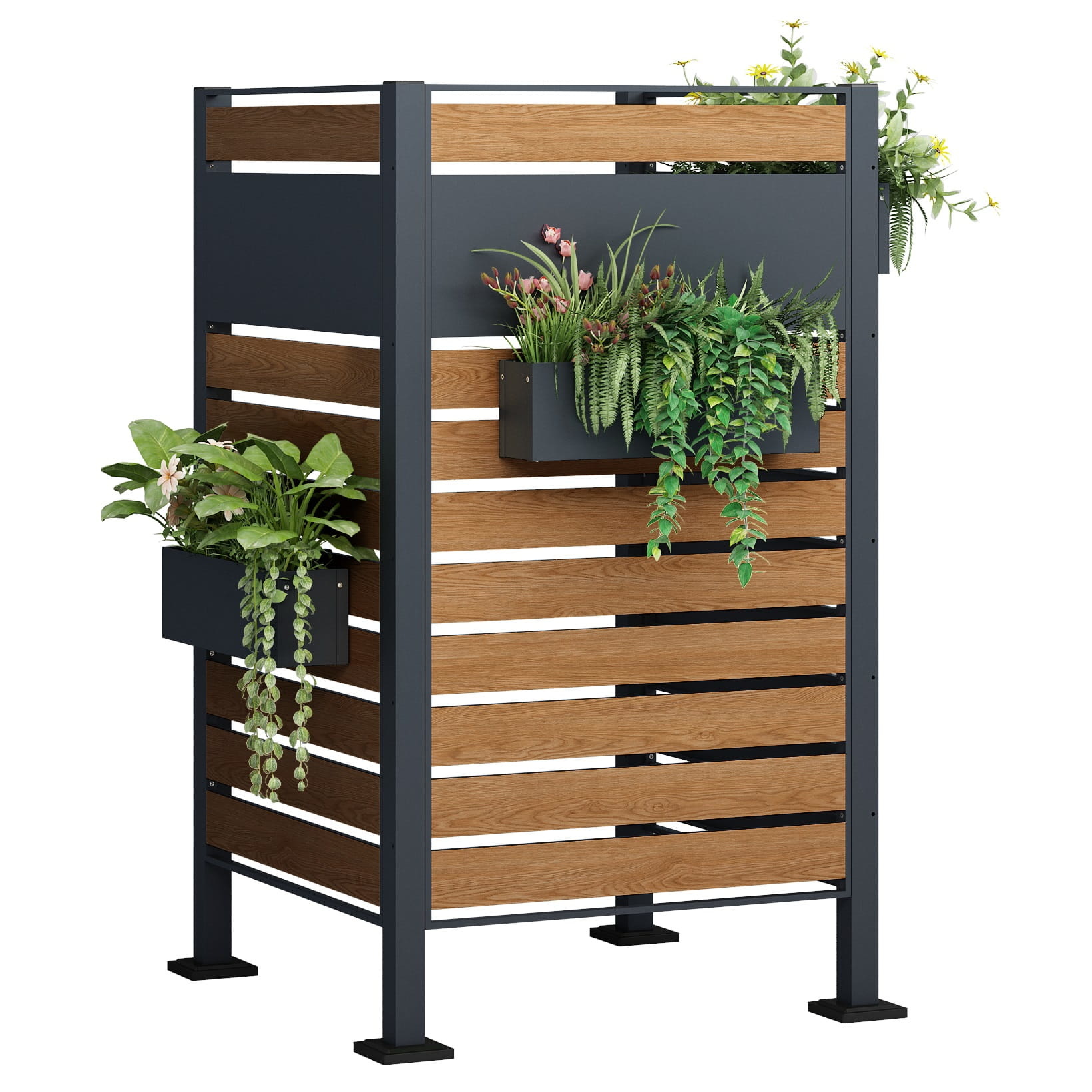 Kliko ombouw - 3 panelen - 91x91x150 cm - antraciet, houtlook