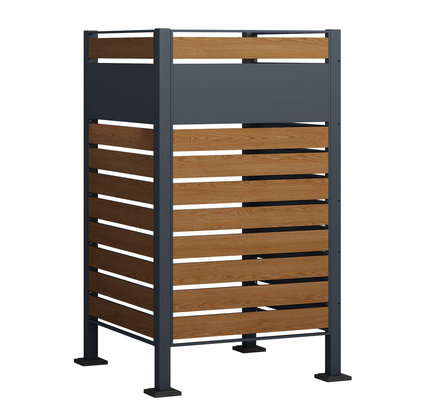 Kliko ombouw - 3 panelen - 91x91x150 cm - antraciet, houtlook