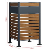 Kliko ombouw - 3 panelen - 91x91x150 cm - antraciet, houtlook