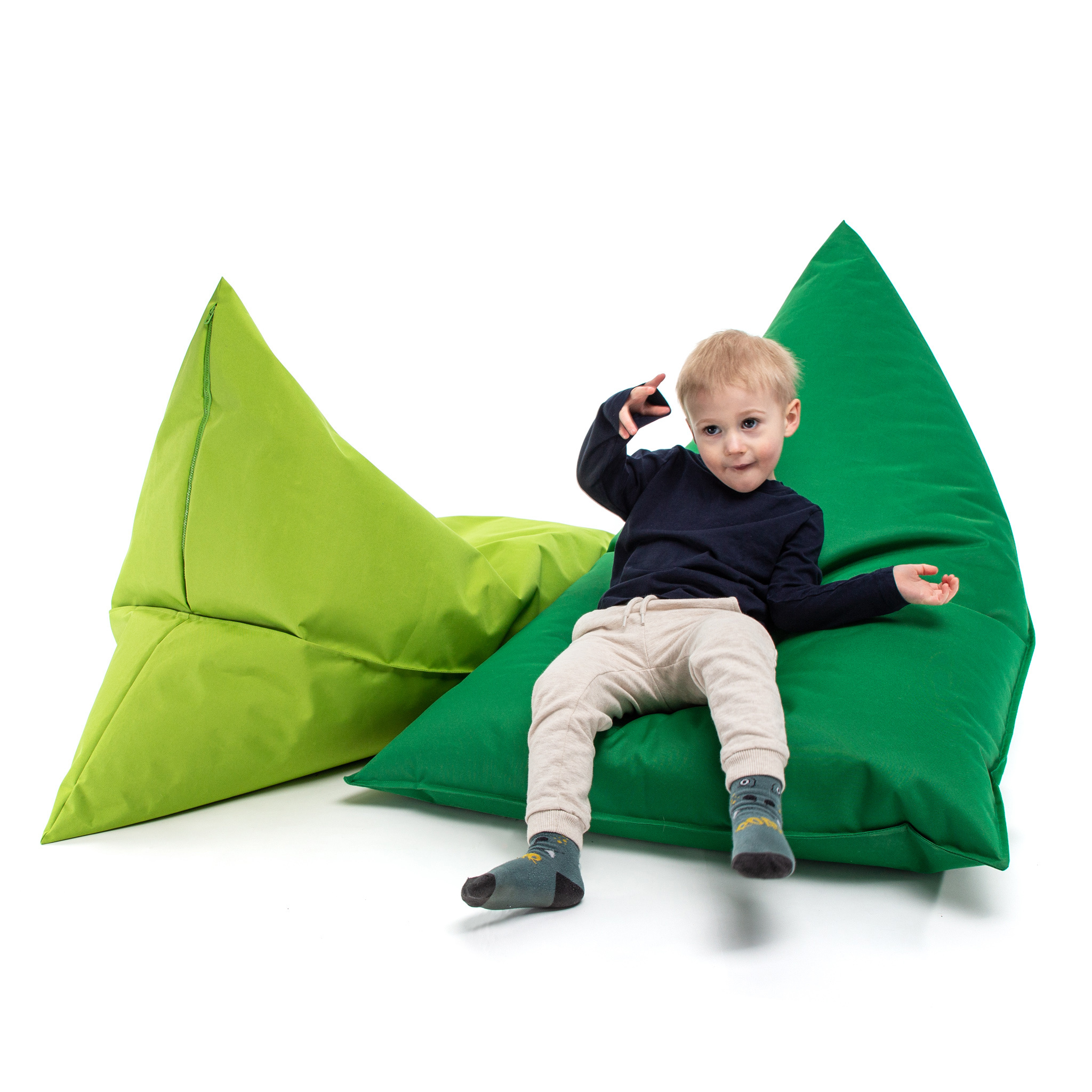 Zitzak kind - LAZY - S - 130x80x88 cm - polyester - lime groen