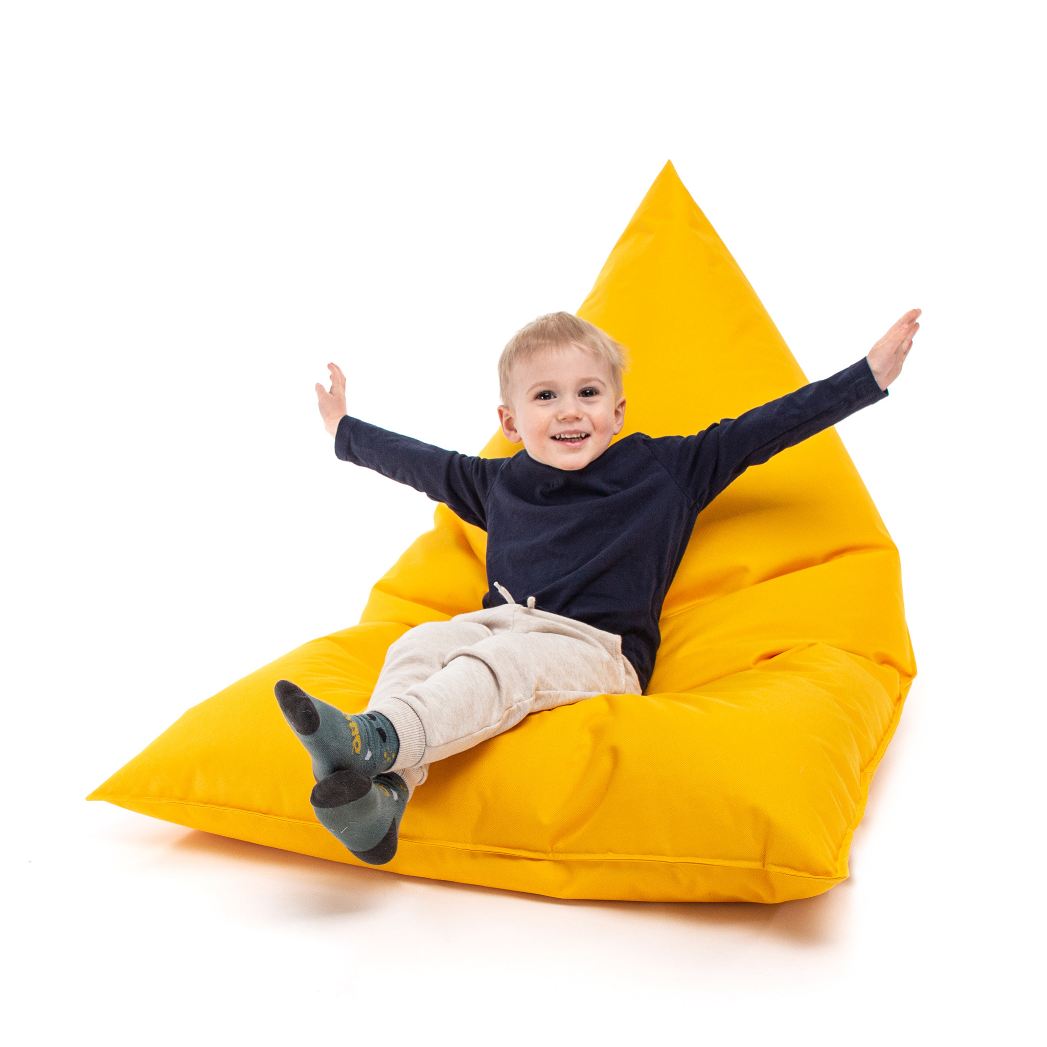 Zitzak kind - LAZY - S - 130x80x88 cm - polyester - geel