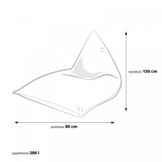 Zitzak kind - LAZY - S - 130x80x88 cm - polyester - rood