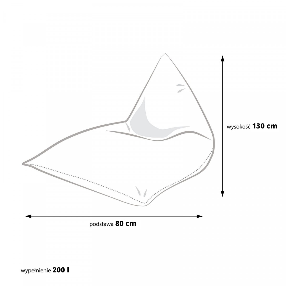 Zitzak kind - LAZY - S - 130x80x88 cm - polyester - beige