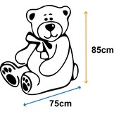 Knuffelbeer - grijs-rood - 75x85cm - EU - nieuw