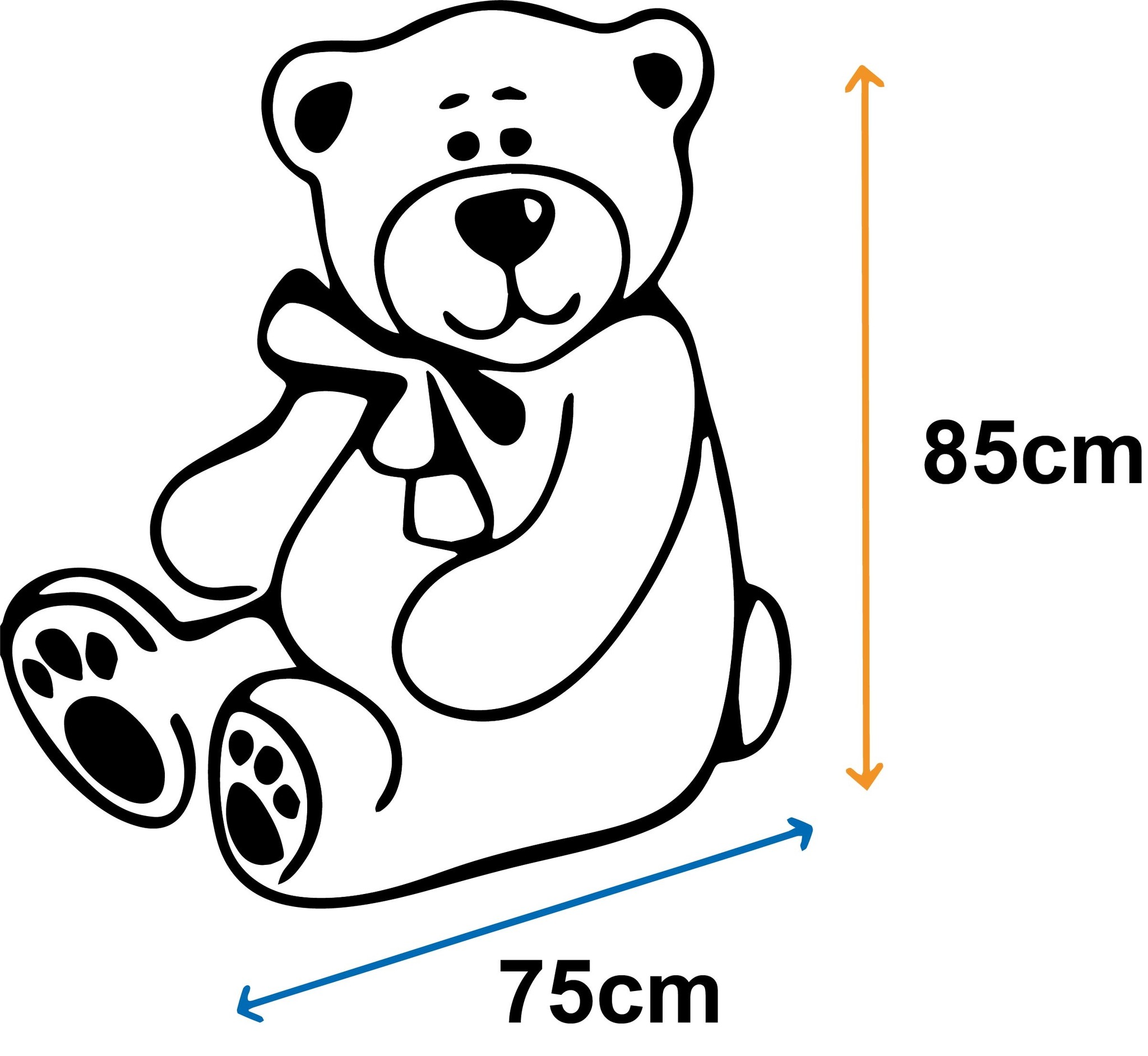 Knuffelbeer crème - geborduurd I Love You - 160 cm