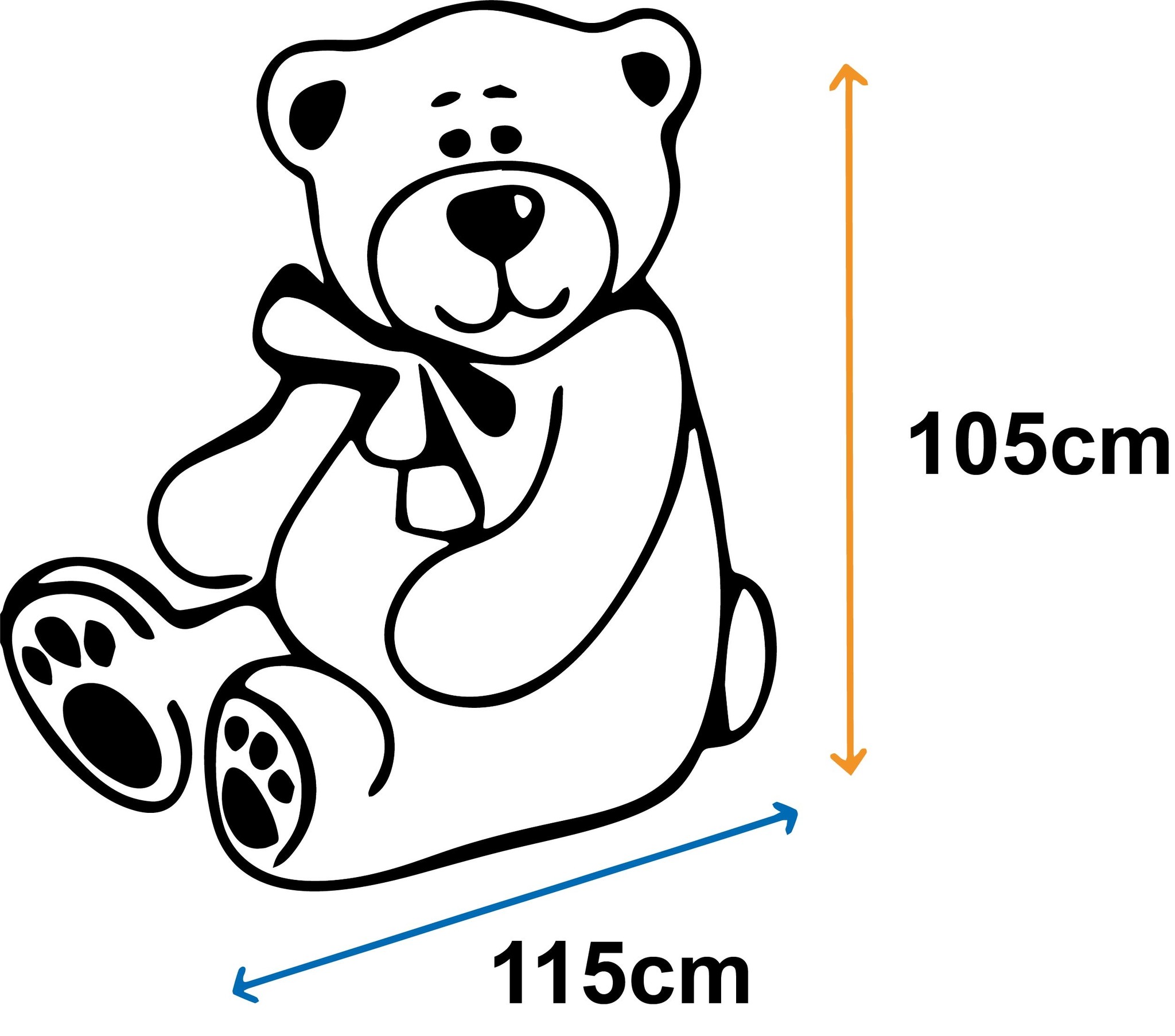 Grote knuffelbeer 2,2 meter wit 220 cm XXL