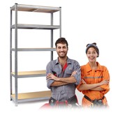 Stellingkast - opbergrek - mdf & staal - 205x120x45 cm - max. 1000 kg