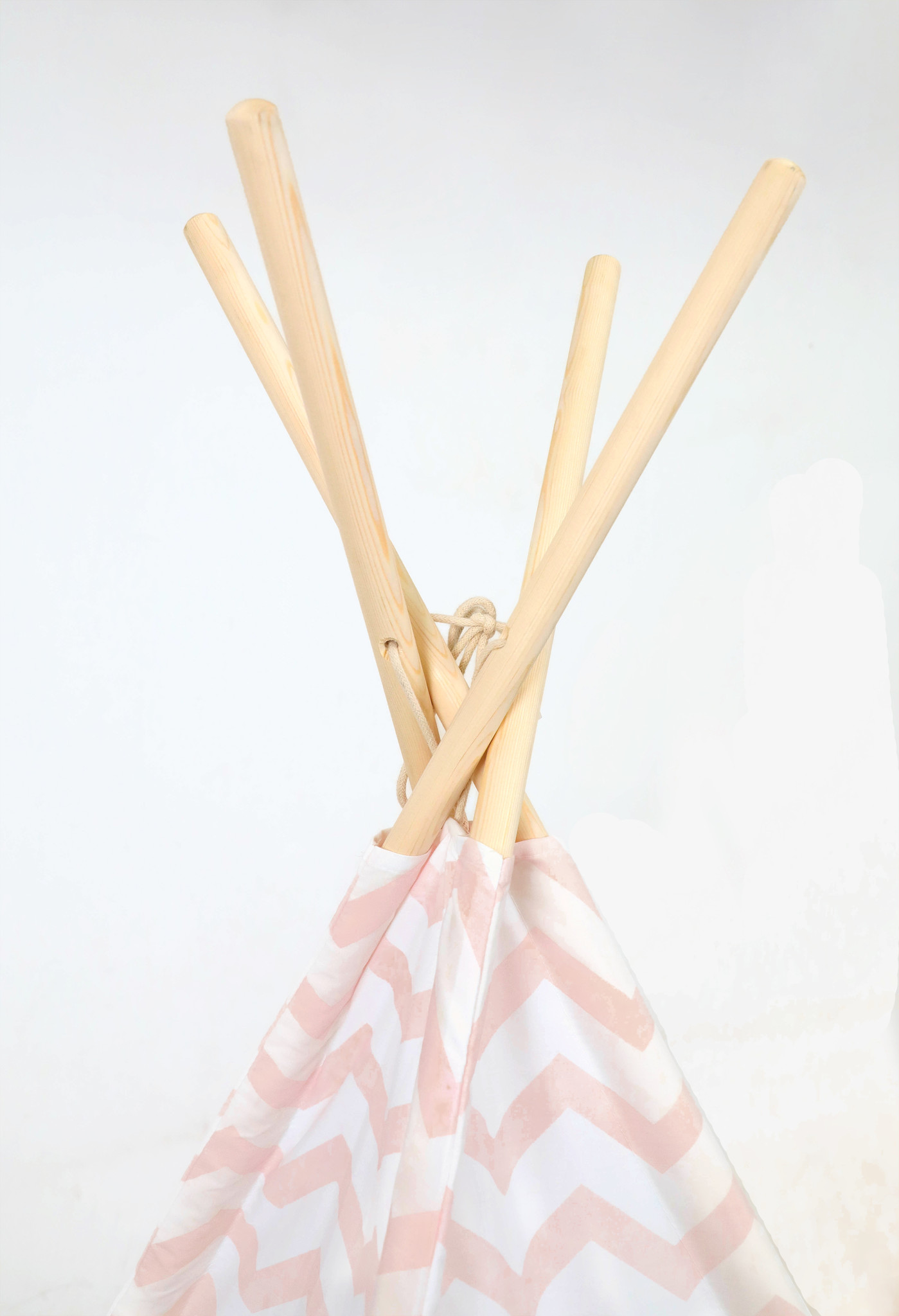 Tipi tent - speeltent met vloermat en kussens – roze - zigzag