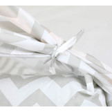 Tipi tent - speeltent met vloermat en kussens – grijs - zigzag