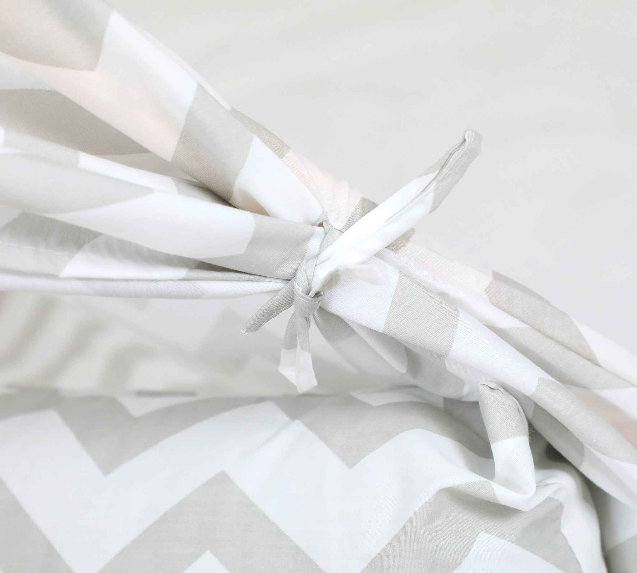 Tipi tent - speeltent met vloermat en kussens – grijs - zigzag